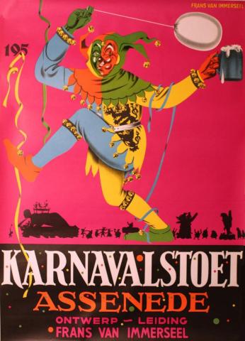 Affiche voor de carnavalstoet van Assenede, 1958 Collectie Collectie Vliet vzw